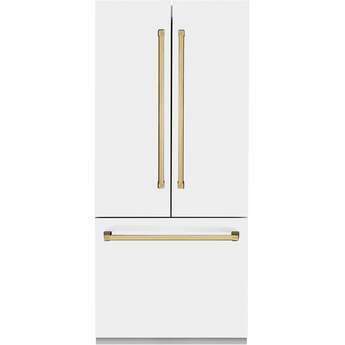 Z Line ZLINE 36 Inch Autograph Edition 19.6 cu. ft. Built-in 3-Door French Door Refrigerator: White Matte With Polished Gold Accents — thumbnail 30