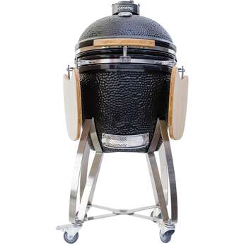 Coyote 22" Black Asado Smoker with Cart and Side Shelves — thumbnail 12