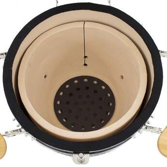 Coyote 22" Black Asado Smoker with Cart and Side Shelves — thumbnail 5