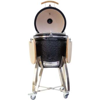 Coyote 22" Black Asado Smoker with Cart and Side Shelves — thumbnail 6