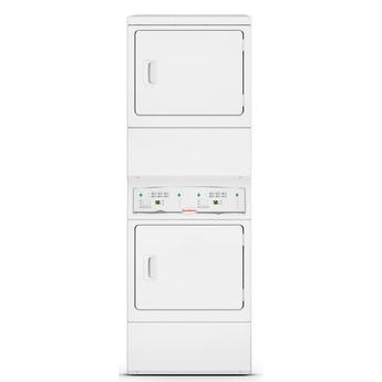 Speed Queen LSGE5AGS113TW01 27 Inch Commercial Gas Stacked Dryer on Dryer Laundry Center