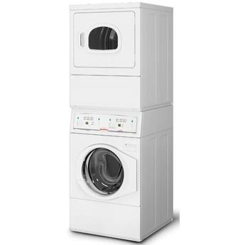 Speed Queen LTGE5ASP115TW01 27 Inch Commercial Gas Stacked Dryer on Washer Laundry Center