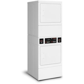 Speed Queen SSENYAGS176TW01 27 Inch Commercial Electric Stacked Dryer on Dryer Laundry Center