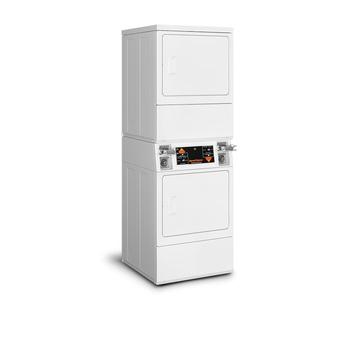 Speed Queen SSGNCFGS116TW01 Commercial Gas Stacked Dryer on Dryer Laundry Center
