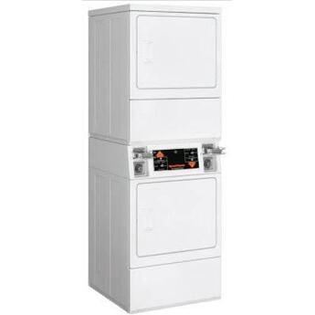 Speed Queen SSGSXAGS113TW01 27 Inch Commercial Gas Stacked Dryer on Dryer Laundry Center