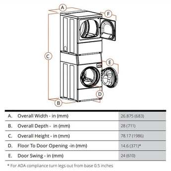 Speed Queen SV6000WG 27 Inch Commercial Gas Stacked Dryer on Washer Laundry Center — thumbnail 2