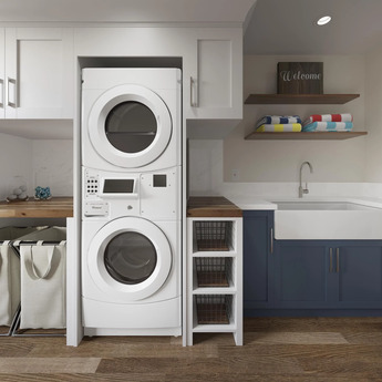 Whirlpool CET9100GQ 27 Inch Commercial Electric Stacked Dryer on Washer Laundry Center — thumbnail 16