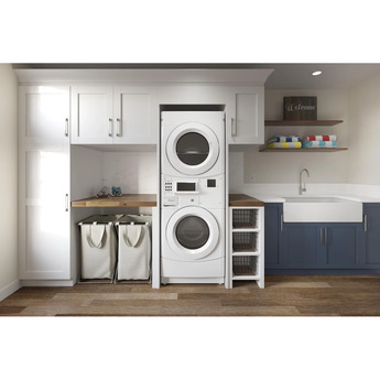 Whirlpool CET9100GQ 27 Inch Commercial Electric Stacked Dryer on Washer Laundry Center — thumbnail 2