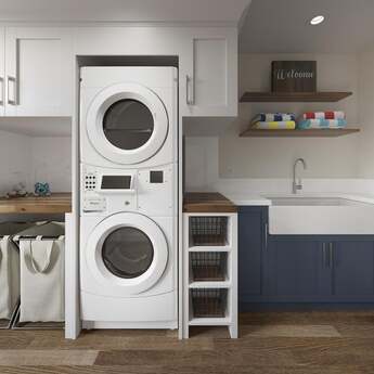 Whirlpool CGT9100GQ 27 Inch Commercial Gas Stacked Dryer on Washer Laundry Center — thumbnail 3