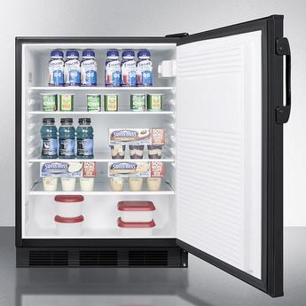 AccuCold AL752BK 24 Inch Counter Depth Compact Refrigerator, in Black — thumbnail 4