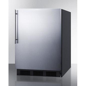 AccuCold AL752BKSSHV 24 Inch Counter Depth Compact Refrigerator, in Stainless Steel — thumbnail 2