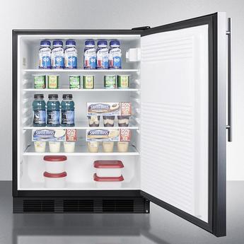 AccuCold AL752BKSSHV 24 Inch Counter Depth Compact Refrigerator, in Stainless Steel — thumbnail 4