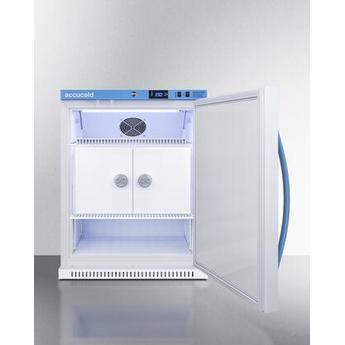 AccuCold MLRS62BIADAMCLK MOMCUBE Series 24 Inch Counter Depth Compact Refrigerator, in White — thumbnail 2