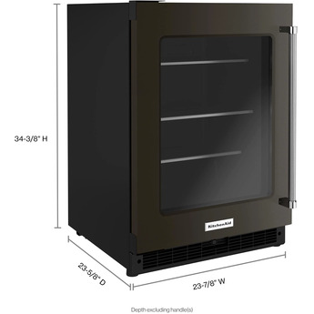 Kitchen Aid KURL314KBS 24 Inch Freestanding or Built-In Counter Depth Compact Refrigerator — thumbnail 2