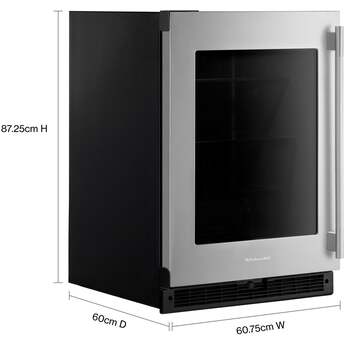 KitchenAid 24 Inch 5 Cu. Ft. Undercounter Refrigerator: Black On Stainless — thumbnail 5