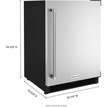 Kitchen Aid KURR114KSB 24 Inch Freestanding or Built-In Counter Depth Compact Refrigerator — thumbnail 4