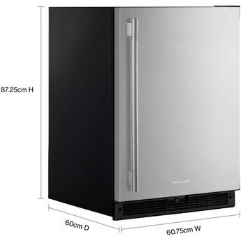 KitchenAid 24 Inch 5 Cu. Ft. Undercounter Refrigerator: Black On Stainless — thumbnail 3