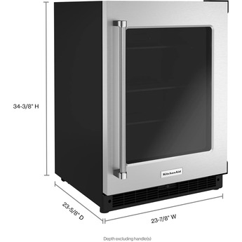 Kitchen Aid KURR214KSB 24 Inch Freestanding or Built-In Counter Depth Compact Refrigerator — thumbnail 12