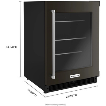 Kitchen Aid KURR314KBS 24 Inch Freestanding or Built-In Counter Depth Compact Refrigerator — thumbnail 10