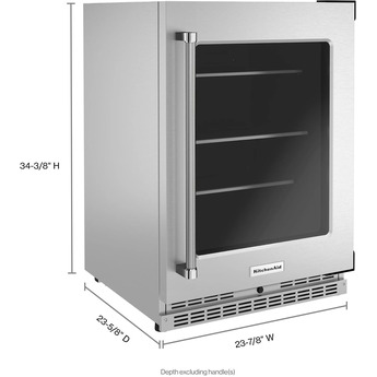 Kitchen Aid KURR314KSS 24 Inch Freestanding or Built-In Counter Depth Compact Refrigerator — thumbnail 25