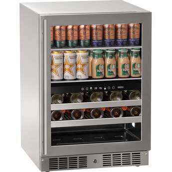 Marvel MRBD224SG31A 24 Inch Essential Dual Zone Beverage Center, Locking: Stainless Glass Glass