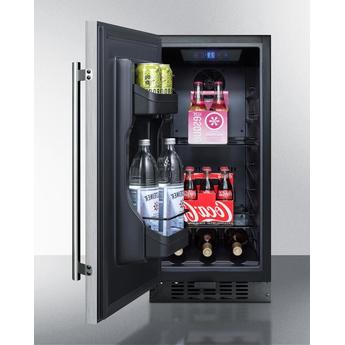 Summit ALR15BSSLHD 15 Inch Counter Depth Compact Refrigerator, in Stainless Steel — thumbnail 4