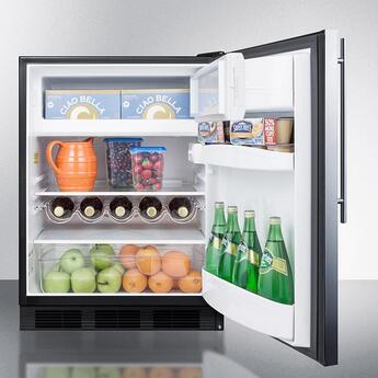 Summit CT663BKSSHV 24 Inch Counter Depth Compact Refrigerator, in Stainless Steel — thumbnail 5