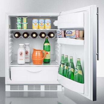 Summit FF61WBISSHV 24 Inch Counter Depth Compact Refrigerator, in Stainless Steel — thumbnail 7