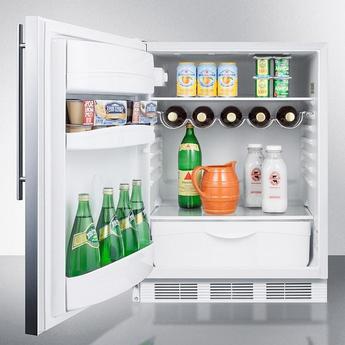 Summit FF61WBISSHVADALHD  24 Inch Counter Depth Compact Refrigerator, in Stainless Steel — thumbnail 4