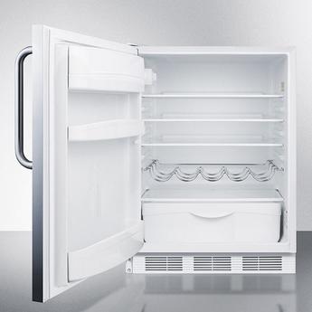 Summit FF61WBISSTBLHD  24 Inch Counter Depth Compact Refrigerator, in Stainless Steel — thumbnail 3