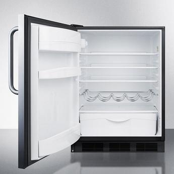 Summit FF63BKBISSTBADALHD  24 Inch Counter Depth Compact Refrigerator, in Stainless Steel — thumbnail 3