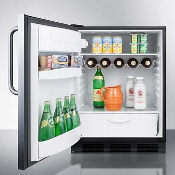 Summit FF63BKBISSTBADALHD  24 Inch Counter Depth Compact Refrigerator, in Stainless Steel — thumbnail 4
