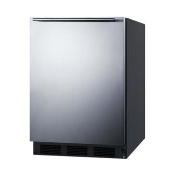 Summit FF7BKSSHHADA  24 Inch Counter Depth Compact Refrigerator, in Stainless Steel — thumbnail 6