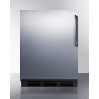 Summit FF7BKSSTBADALHD  24 Inch Counter Depth Compact Refrigerator, in Stainless Steel