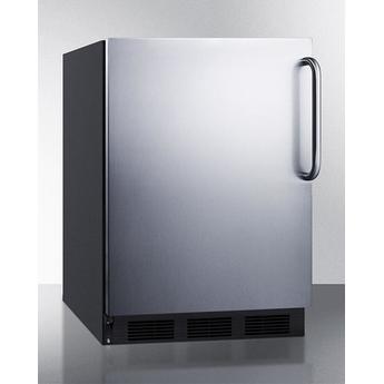 Summit FF7BKSSTBADALHD  24 Inch Counter Depth Compact Refrigerator, in Stainless Steel — thumbnail 2