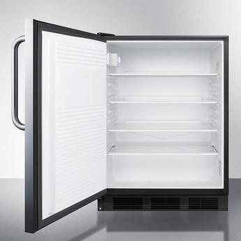 Summit FF7BKSSTBADALHD  24 Inch Counter Depth Compact Refrigerator, in Stainless Steel — thumbnail 3
