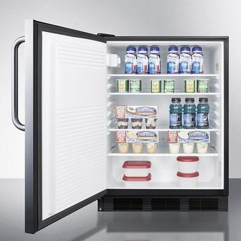 Summit FF7BKSSTBADALHD  24 Inch Counter Depth Compact Refrigerator, in Stainless Steel — thumbnail 4
