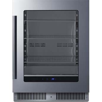 Summit 24 Inch Wide Built In Beverage Center: Stainless Steel With 18 Inch De...