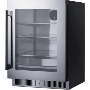 Summit 24 Inch Wide Built In Beverage Center: Stainless Steel With 18 Inch Depth, Right Hinge — thumbnail 2