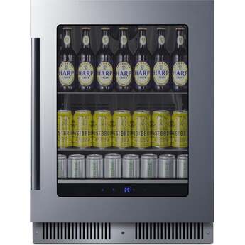 Summit 24 Inch Wide Built In Beverage Center: Stainless Steel With 18 Inch Depth, Right Hinge — thumbnail 3