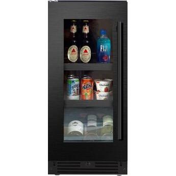XO XOU15BCGBSL Beverage Center 15 inch: Black Stainless Glass, Left Black Stainless Steel