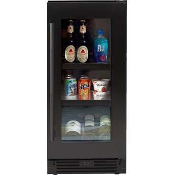 XO XOU15BCGBSR Beverage Center 15 inch: Black Stainless Glass, Right Black Stainless Steel