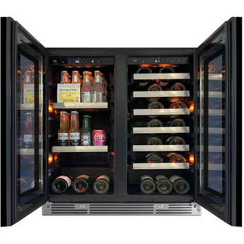 XO XOU30BWDDGB 30 Inch Combo Wine And Beverage Center : Black Black — thumbnail 2