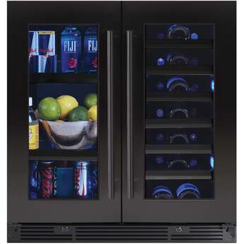 XO XOU30BWDDGBS 30 Inch Combo Wine And Beverage Center : Black Stainless