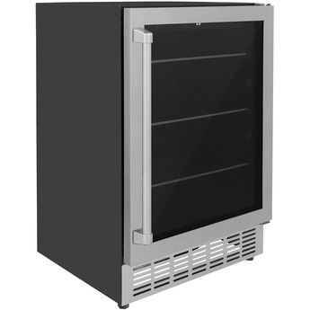 Zline 24 Inch Monument Autograph Edition 154 Can Beverage Fridge: Stainless Steel