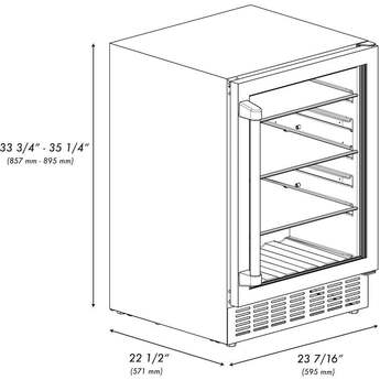 Zline 24 Inch Monument Autograph Edition 154 Can Beverage Fridge: Stainless Steel — thumbnail 2