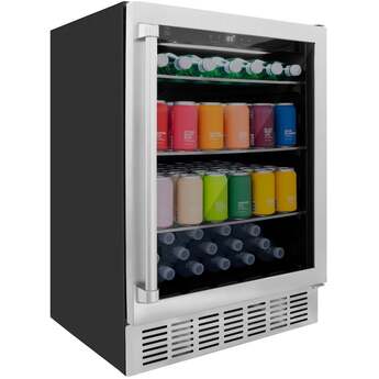 Zline 24 Inch Monument Autograph Edition 154 Can Beverage Fridge: Stainless Steel — thumbnail 4
