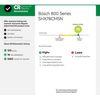 Bosch SHX78CM5N 800 Series 24 Inch Stainless Steel Built-In Fully Integrated Dishwasher — thumbnail 24