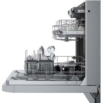 Bosch 18 Inch Full Console Recessed Handle Built-In Smart Dishwasher with 10 Place Settings, 3rd Rack, 46 dBA, 5 Programs, 5 Functions, InfoLight, Child Lock, RackMatic™, Delay Start, Home Connect™, AquaStop®, PrecisionWash®, PureDry®, ADA Compliant and ENERGY STAR®: Stainless Steel — thumbnail 18