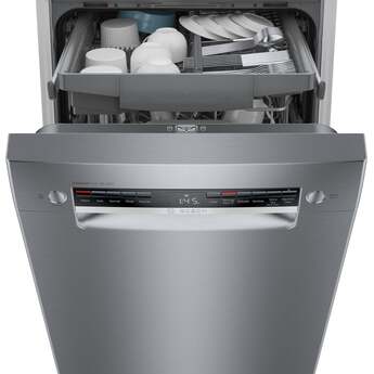 Bosch 18 Inch Full Console Recessed Handle Built-In Smart Dishwasher with 10 Place Settings, 3rd Rack, 46 dBA, 5 Programs, 5 Functions, InfoLight, Child Lock, RackMatic™, Delay Start, Home Connect™, AquaStop®, PrecisionWash®, PureDry®, ADA Compliant and ENERGY STAR®: Stainless Steel — thumbnail 39